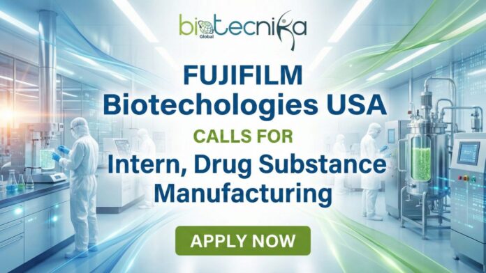 Internship in drug substance manufacturing at FUJIFILM Biotechnologies Holly Springs facility