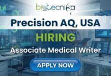 Life Sciences Jobs at Precision AQ, USA | Apply for Associate Medical Writer Role Associate Medical Writer Life Sciences Job at Precision AQ – Medical Writing and Clinical Communications Role in USA