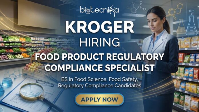 Food Product Regulatory Compliance Specialist job at Kroger Food Product Regulatory Compliance Specialist job at Kroger – role overview and application details