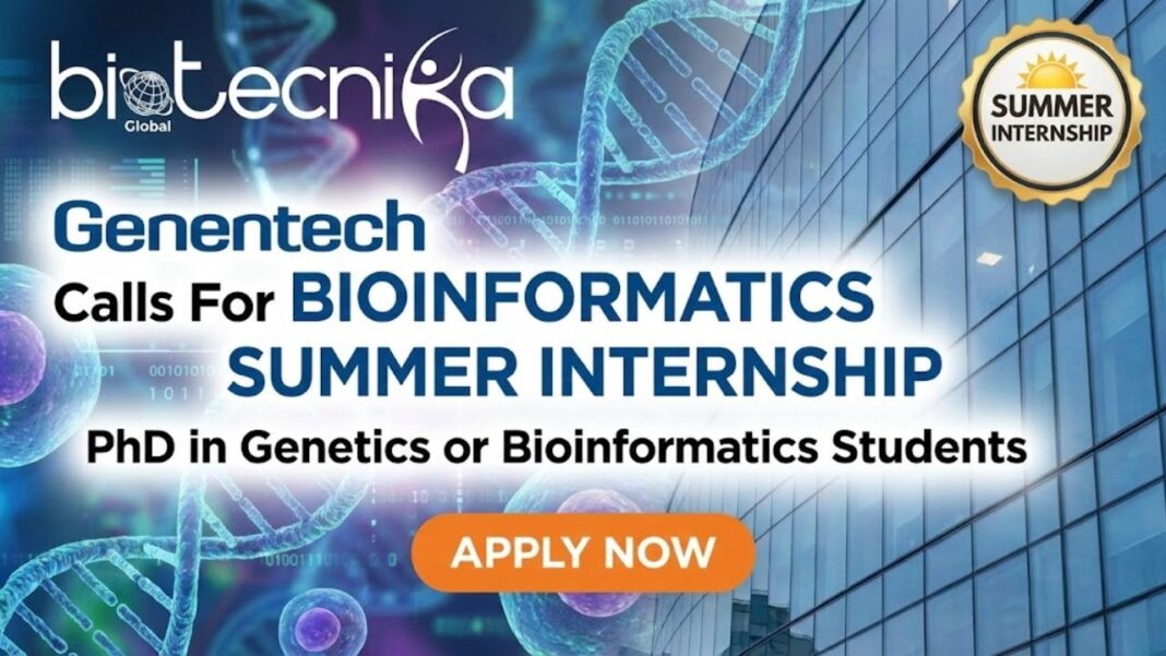 Summer Internship for Bioinformatics at Genentech | Apply Now