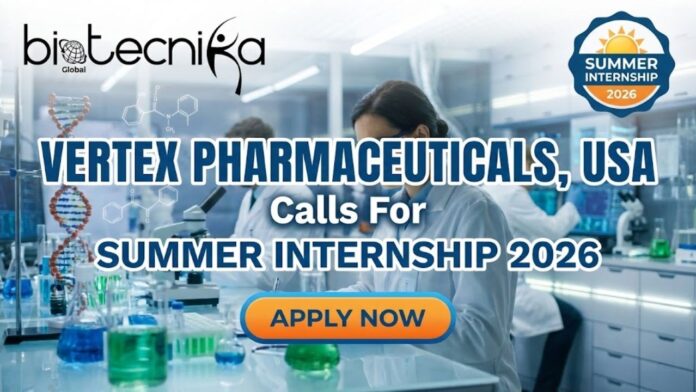 Exciting Summer Internship Opportunity at Vertex Pharmaceuticals | Apply for the Intern Role!