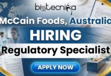Regulatory Specialist Job Opportunity at McCain Foods, Australia | Apply for the Food Science Jobs! Regulatory Specialist Job Opportunity at McCain Foods, Australia | Apply for the Food Science Jobs!
