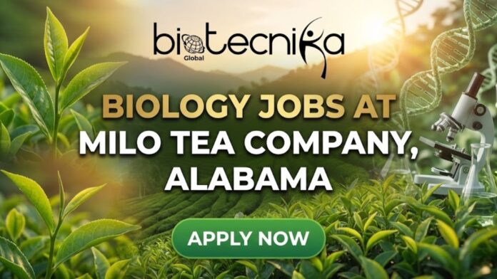 Milo Tea Company Hires Quality Technician in Alabama | Apply for the Biology Jobs Now!