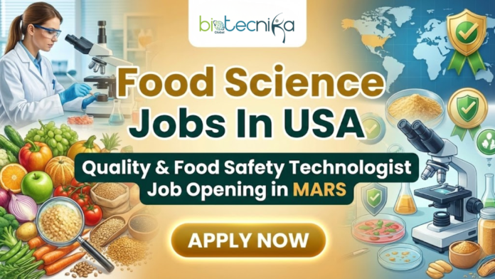 Discover one of the top food science jobs in the USA. Apply for the Quality & Food Safety Technologist role at Mars.