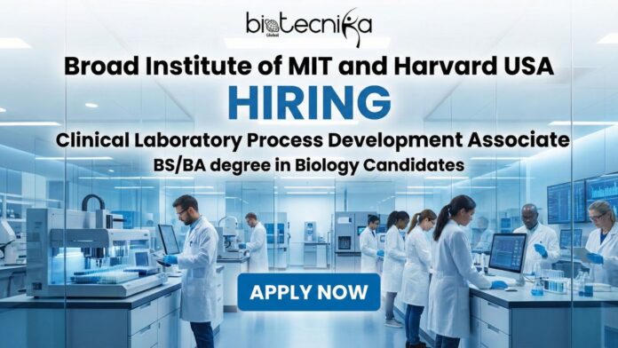 Clinical laboratory associate working in genomics research lab at Broad Institute of MIT and Harvard