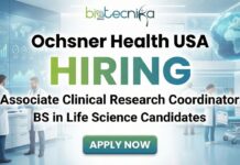 Clinical Research jobs at Ochsner Health USA | Apply for Associate Clinical Research Coordinator Role Associate Clinical Research Coordinator managing patient care in a Biorepository Unit at Ochsner Health