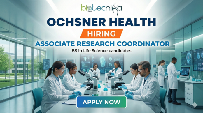 Healthcare professional working as an Associate Research Coordinator at Ochsner Health during a clinical research job.