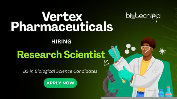 Research Scientist Role at Vertex Pharmaceuticals Seattle USA Research Scientist at Vertex Pharmaceuticals working on advanced laboratory, biological science experiments
