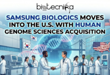 Samsung Biologics Moves into the US with Human Genome Sciences Acquisition Samsung Biologics acquires Human Genome Sciences from GSK, gaining its first U.S. manufacturing site and expanding monoclonal antibody production capacity.