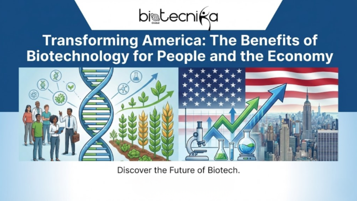 Transforming America The Benefits of Biotechnology for People and the Economy. Biotechnology is transforming America, from healthcare breakthroughs to economic growth. Discover the benefits of biotechnology.