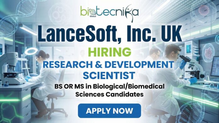 Research and Development Scientist at Lancesoft Inc – Hands-on molecular biology and cell culture lab in Cambridge, UK
