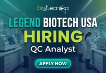 Quality Control Jobs at Legend Biotech USA | Apply now QC Analyst I performing quality control testing in a GMP lab at Legend Biotech, Raritan, NJ