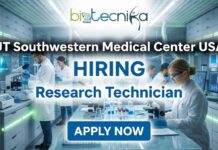 Research Job For Biology, Mol Bio, Cell Biology at UT Southwestern Medical Center USA | Apply now Entry-level research technician job at UT Southwestern Medical Center, Dallas – metabolic research and laboratory work