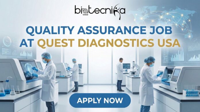 Quality Assurance Specialist working in a laboratory, representing top quality assurance jobs at Quest Diagnostics Careers in Baltimore, MD