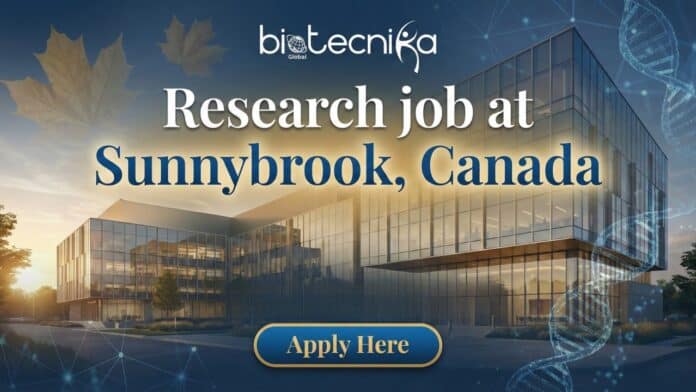 Research technician working in Sunnybrook Research Institute lab performing molecular biology experiments.