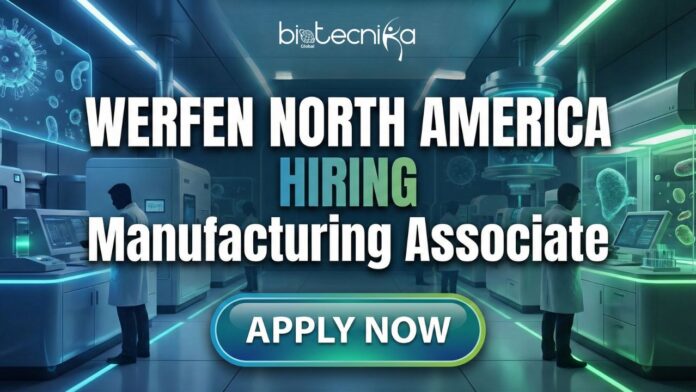 Manufacturing associate working in Werfen North America diagnostic manufacturing laboratory