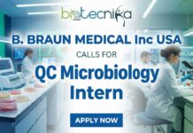 Microbiology Internship at B. Braun Medical Inc USA | Apply now QC microbiology internship opportunity at B. Braun Medical Inc pharmaceutical facility in Irvine California