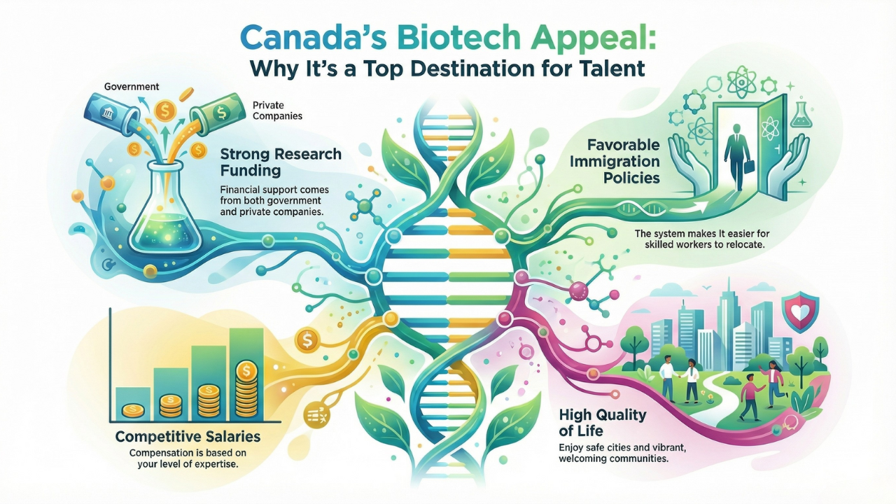 Learn how to get biotech jobs in Canada. Explore Express Entry, work permits, salaries, and career tips for biotechnology professionals worldwide.