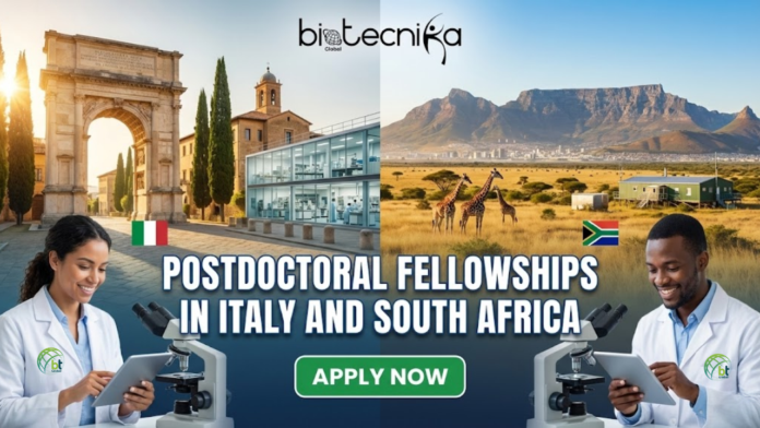 Postdoctoral Fellowships in Italy and South Africa Short-term Fellowships at ICGEB.