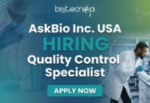 Quality Control Jobs For Biology at AskBio Inc. USA | Apply now Quality Control Specialist job at AskBio Inc gene therapy laboratory in Durham NC