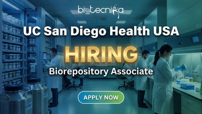 Biorepository Associate at UC San Diego Health working with clinical research biospecimens in Moores Cancer Center