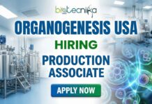 Biology Production Associate Jobs at Organogenesis USA | Apply now Production Associate at Organogenesis working in a cleanroom environment for advanced wound care manufacturing
