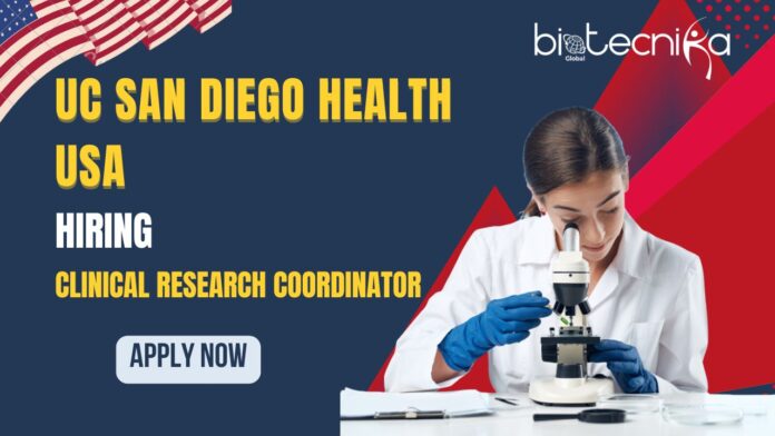 Clinical Research Coordinator working with patient data and lab samples at UC San Diego Health Moores Cancer Center