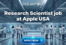 High-Paying Clinical Research Scientist Job at Apple USA Clinical research scientist research job at Apple careers in Cupertino working on bio sensing technologies