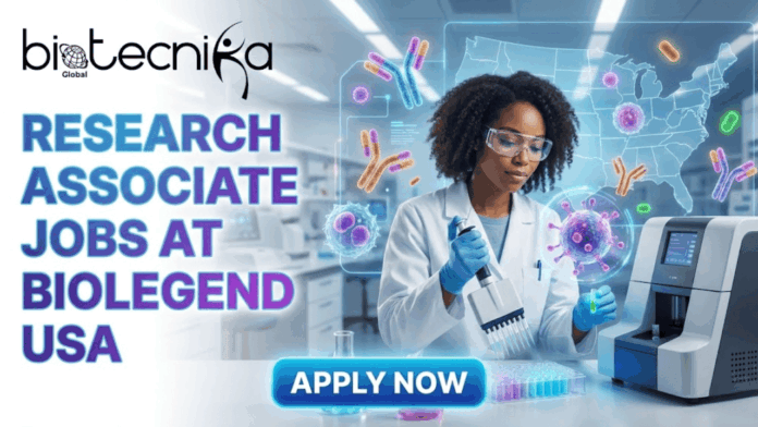 Explore Research Associate Jobs in USA at BioLegend Freshers Apply Now. A featured image for a job advertisement titled
