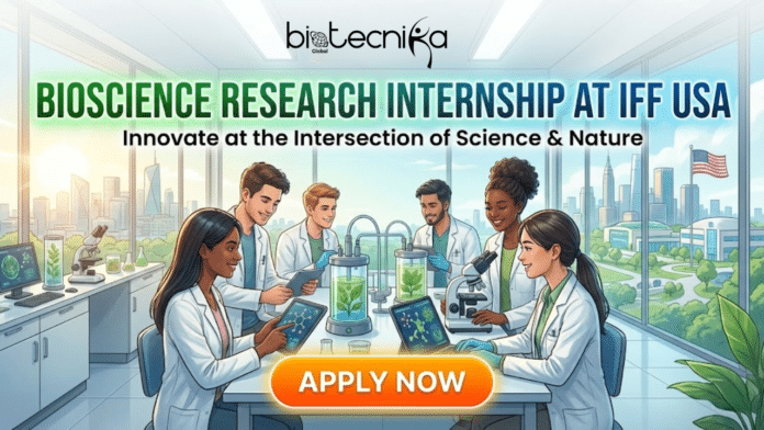 Bioscience Research Internship at IFF USA. A promotional banner for a