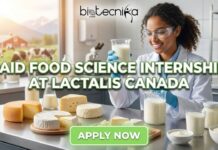 Latest Paid Food Science Internship at Lactalis Canada | Earn Upto $24/Hour Food Science Internship at Lactalis Canada. Apply for the Food Processing Technician Intern Role. Earn $24/Hour in this Internship in Canada