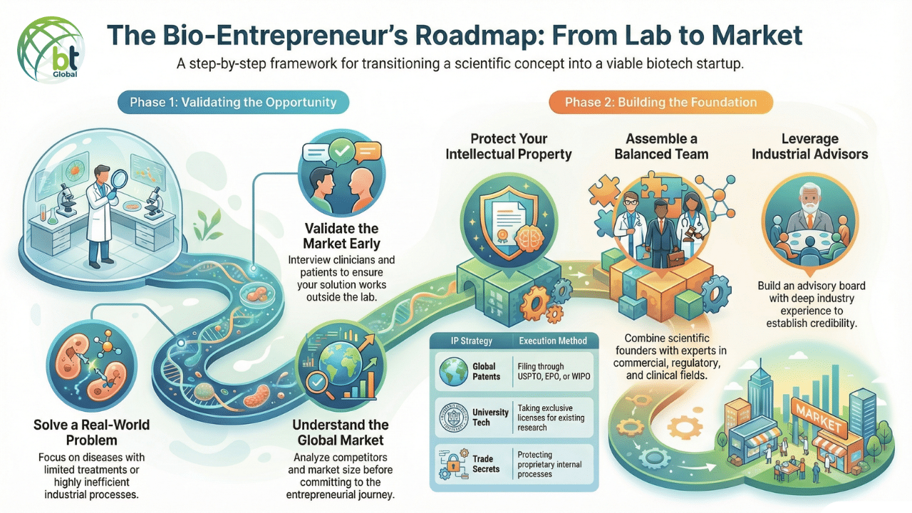 Mindmap Of Bio-Entrepreneurship How to Build, Fund, and Scale Life Science Startups Globally