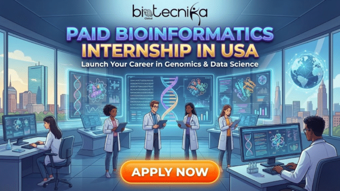 Paid Bioinformatics Internship in USA Apply Now at Roche. A promotional illustration for a