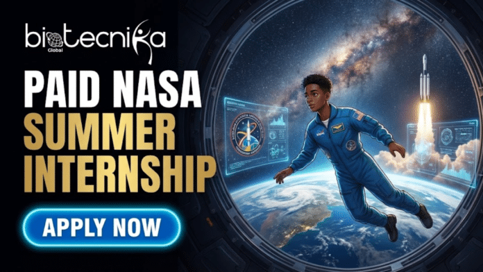 Paid NASA Summer Internship. A promotional graphic for a
