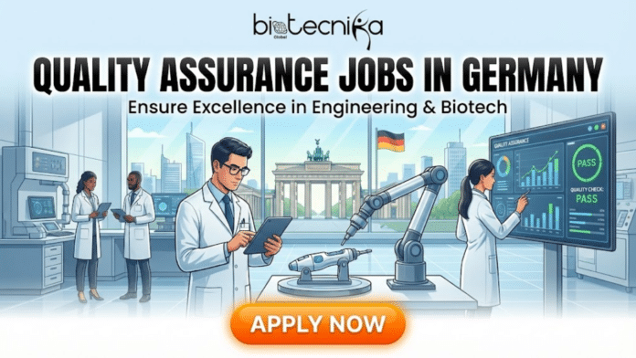 Quality Assurance Jobs in Germany Bio-Rad Laboratories Hiring Now. A professional recruitment banner for Biotecnika Global titled