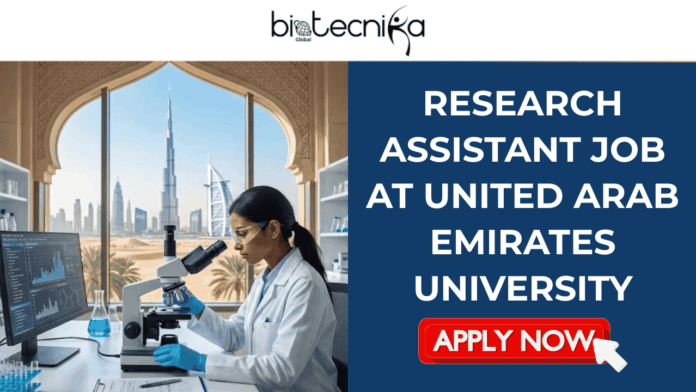 Research Assistant Job at United Arab Emirates University in UAE. A promotional banner for a