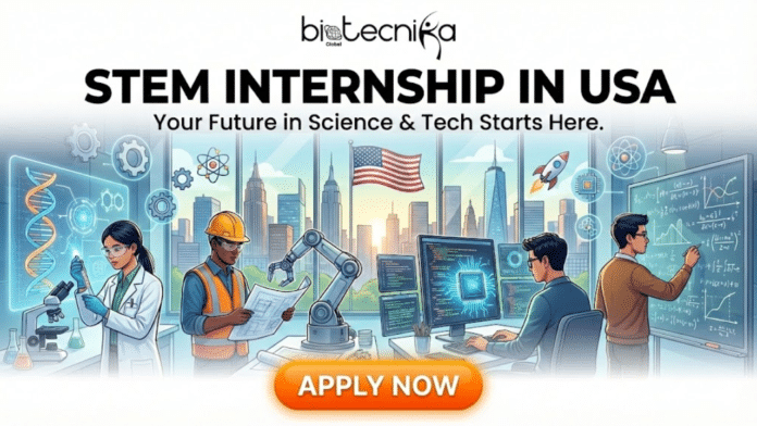 STEM Internship in US Novo Nordisk Offers MSAT Internship. A professional recruitment banner for Biotecnika Global titled