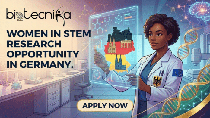 Women in STEM Research Opportunity in Germany WISER Program. A high-quality featured image for a job posting titled