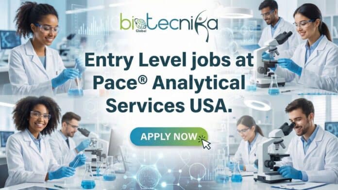 Entry level molecular biology job at Pace Analytical Services – lab testing, quality analytics, and biopharmaceutical research.