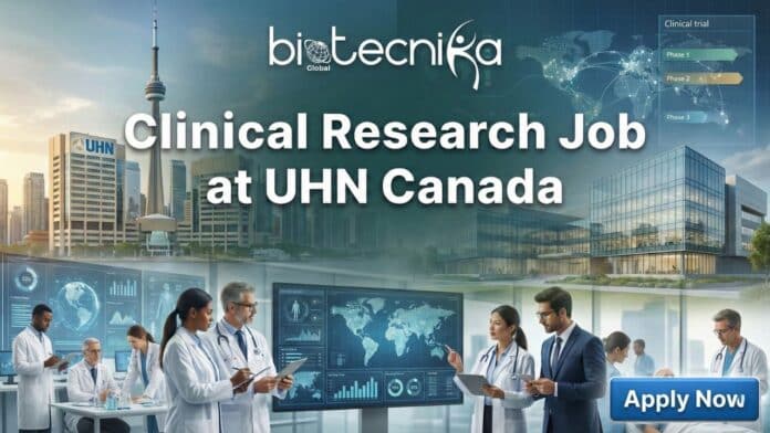 Clinical Research Analyst working in neuroscience lab at UHN Toronto – Clinical research job opportunity.
