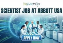 Latest Scientist Job Openings at Abbott USA | Life Science Candidates Apply Now! Associate Scientist I working in Abbott Park lab performing molecular biology experiments, representing Scientist Jobs and Abbott Jobs.