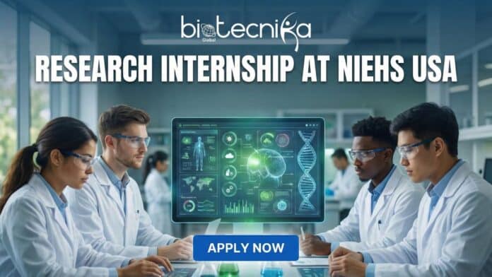 NIH Summer Internship Program students conducting biomedical research at NIEHS laboratory