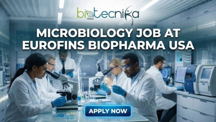 Eurofins BioPharma lab technician performing microbiology testing in San Diego laboratory