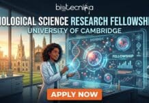 Latest Broodbank Fellow Opportunity at University of Cambridge – Research Fellowship in Biological Sciences Biological Science Research Fellowship at the University of Cambridge in the UK, Apply for the Broodbank Fellow Position.