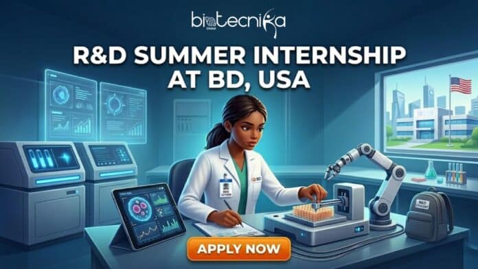 Apply for the R&D Summer Internship at BD, USA. Biomedical Engineering Students apply for the Summer Internship at BD in the USA.
