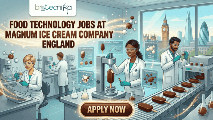 Food Technology Jobs At Magnum Ice Cream Company England A featured image for a job advertisement titled