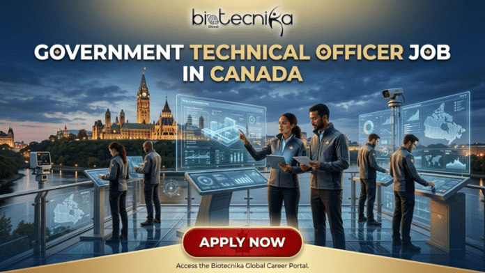 Government Job in Canada Life Science Candidates Can Earn $91K per annum as Technical Officer!. An advertisement banner for a