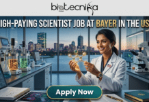 High-Paying Scientist Job at Bayer in the USA! Earn Upto $139,188 High-Paying Scientist Job at Bayer USA Earn Upto $139,188. Gemini said A clean black and white corporate logo for "biotecnika." The word "biotecnika" is in a modern, lowercase sans-serif font. The letter 't' is replaced by a graphical icon featuring a wireframe globe and a stylized leaping human figure that together form the vertical and cross-members of the 't', symbolizing a global, dynamic perspective. Below the main word, the word "Global" is written in a smaller font.
