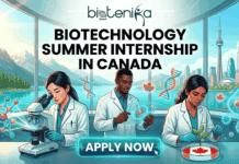 Paid Biotechnology Summer Internship in Canada | Charles River Hiring Now Paid Biotechnology Summer Internship in Canada Charles River Hiring Now. A featured image for a job advertisement titled "BIOTECHNOLOGY SUMMER INTERNSHIP IN CANADA" in bold black text. The illustration shows a diverse team of three young scientists in white lab coats working in a modern, panoramic laboratory. One scientist is using a microscope, another is reviewing data on a transparent tablet, and the third is examining a plant seedling in a petri dish featuring a Canadian flag. The background offers a stunning split view: on one side, sun-drenched Canadian mountains and a lake, and on the other, the Toronto skyline featuring the CN Tower. Glowing holographic DNA helices and molecular structures float in the air, with red maple leaves scattered throughout the scene. The Biotecnika Global logo is centered at the top, and a glowing teal "APPLY NOW" button is at the bottom center.