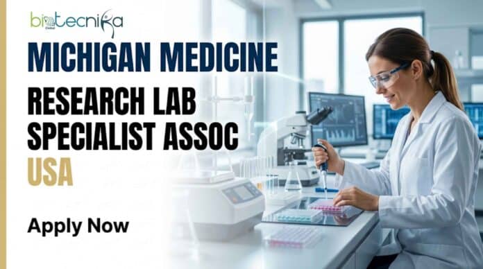 Lab specialist job at Michigan Medicine for Research Lab Specialist Associate role. Apply now for a life science job in cancer research and genomics.